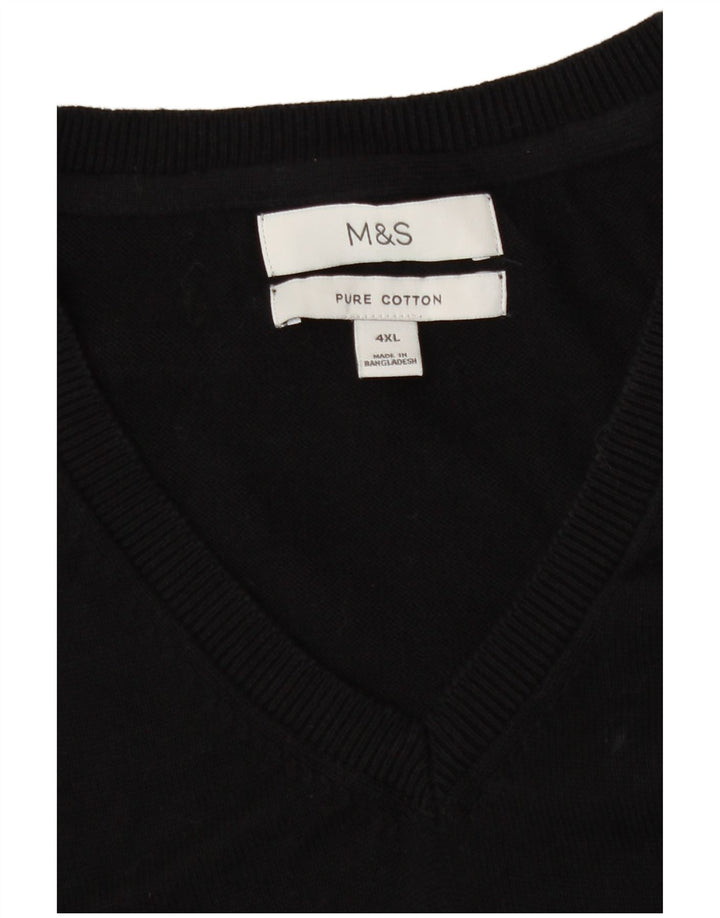 Marks & Spencer Herren Weste Tank Top 4XL Schwarz Baumwolle