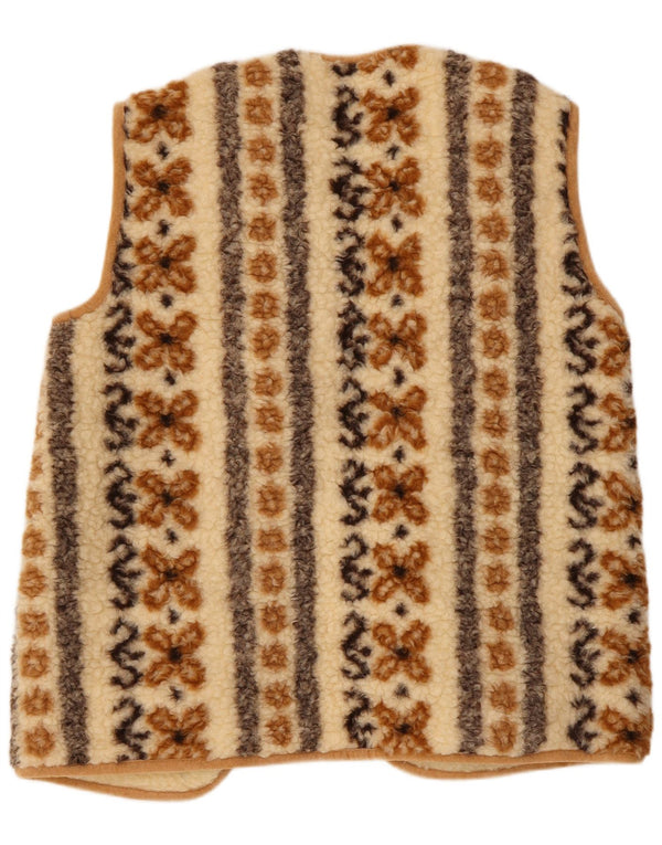 Vintage Womens Gilet IT 54 3XL Beige Floral Wool