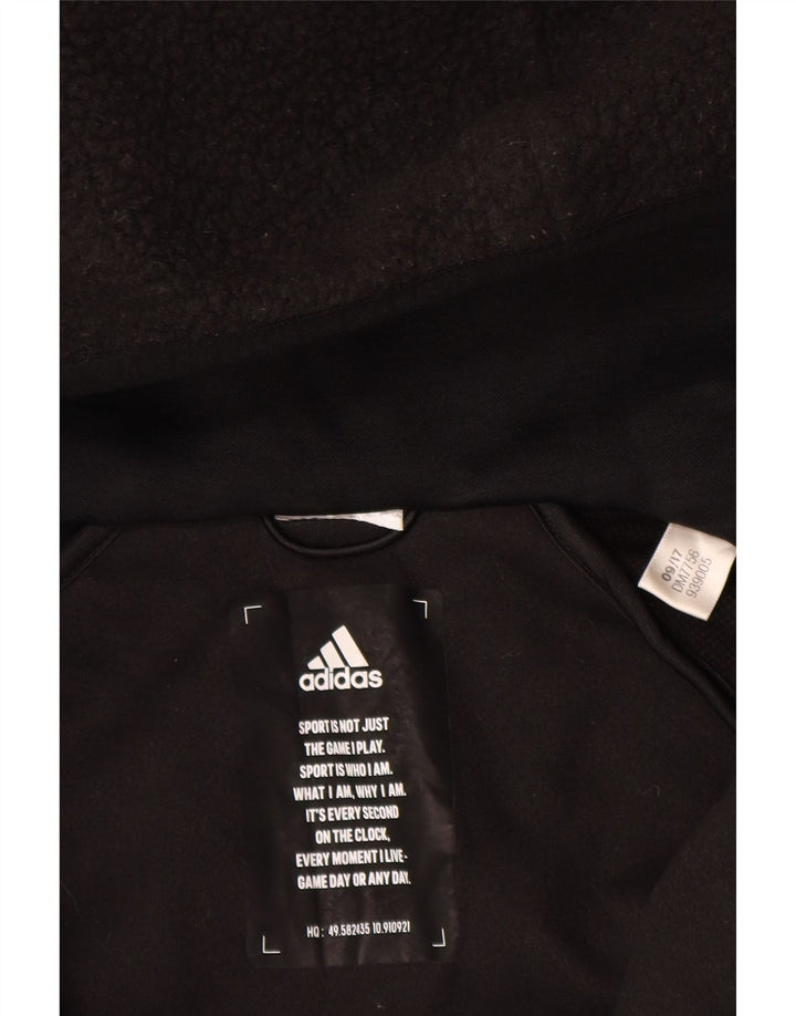 ADIDAS Herren Kapuzen-Fleecejacke UK 38 Medium Schwarz