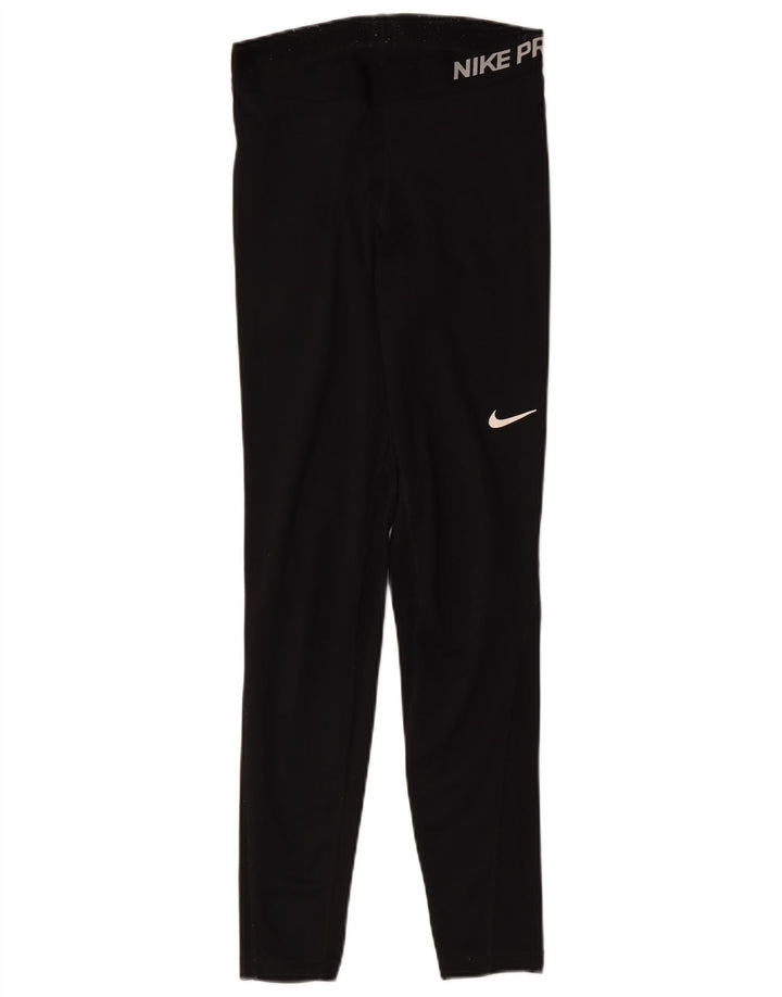 Nike Damen Dri Fit Graphic Leggings UK 8 Small Schwarz