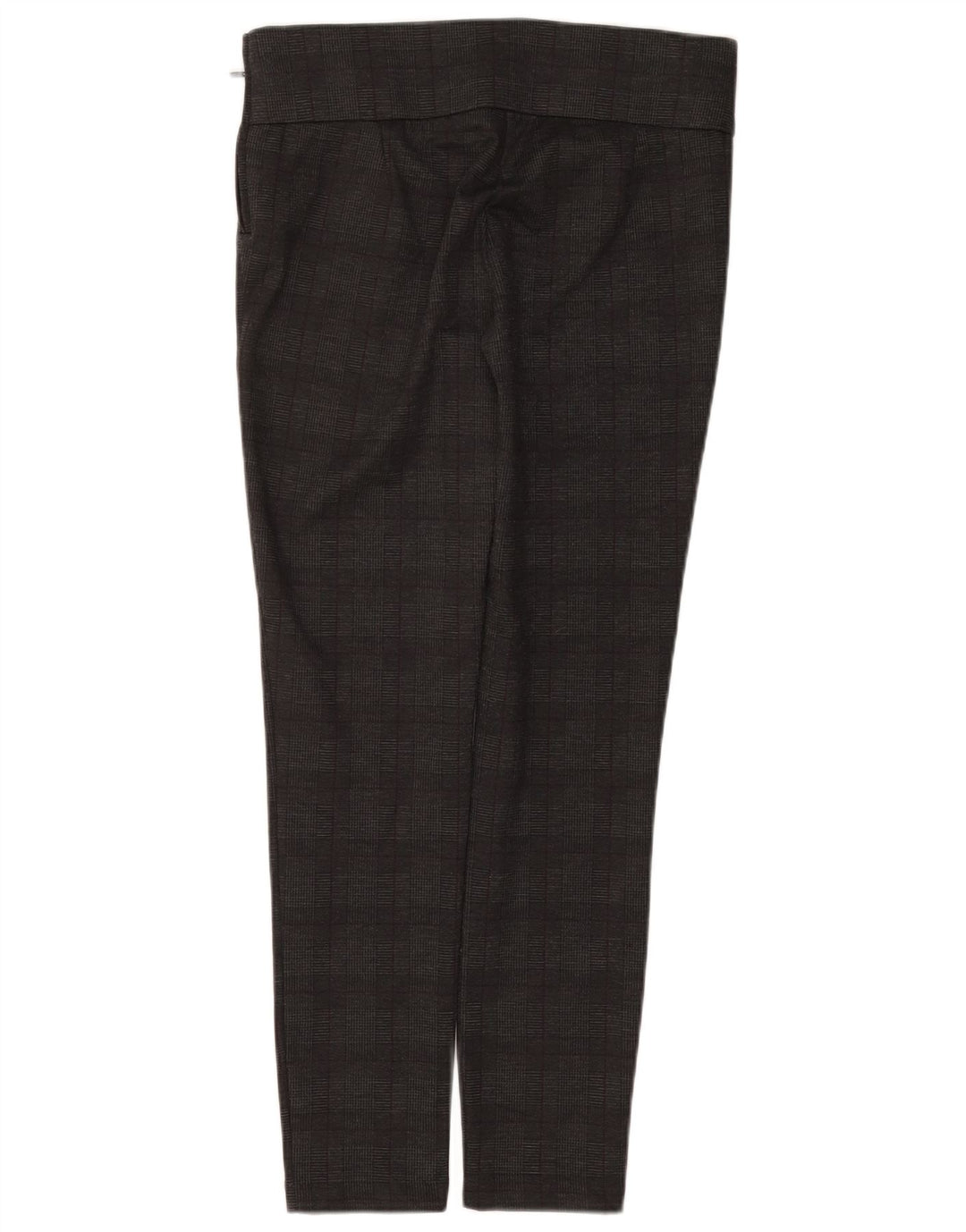 ZARA Damen-Hose mit hoher Taille, schmale Freizeithose, Größe L, W30, L28, grau kariert