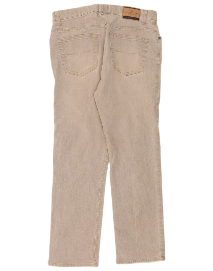 Marks & Spencer Herren Blue Harbor Straight Jeans W34 L29 Graue Baumwolle