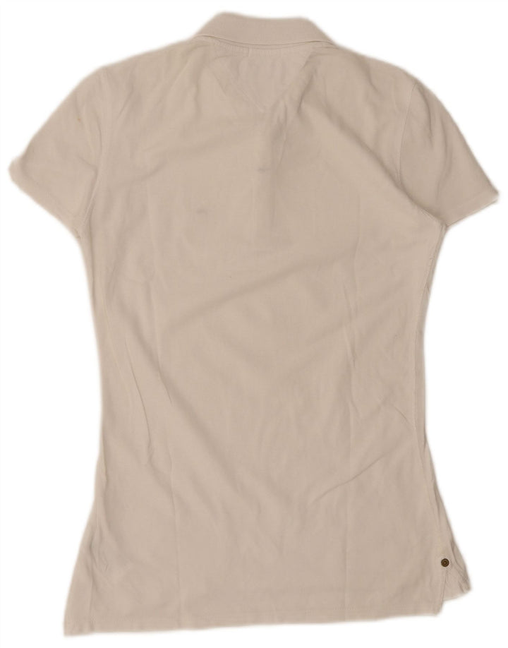 Tommy Hilfiger Damen Poloshirt UK 12 Mittelweiße Baumwolle