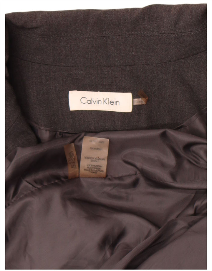 Calvin Klein Damen 1-Knopf-Blazerjacke UK 20 2XL Graues Polyester