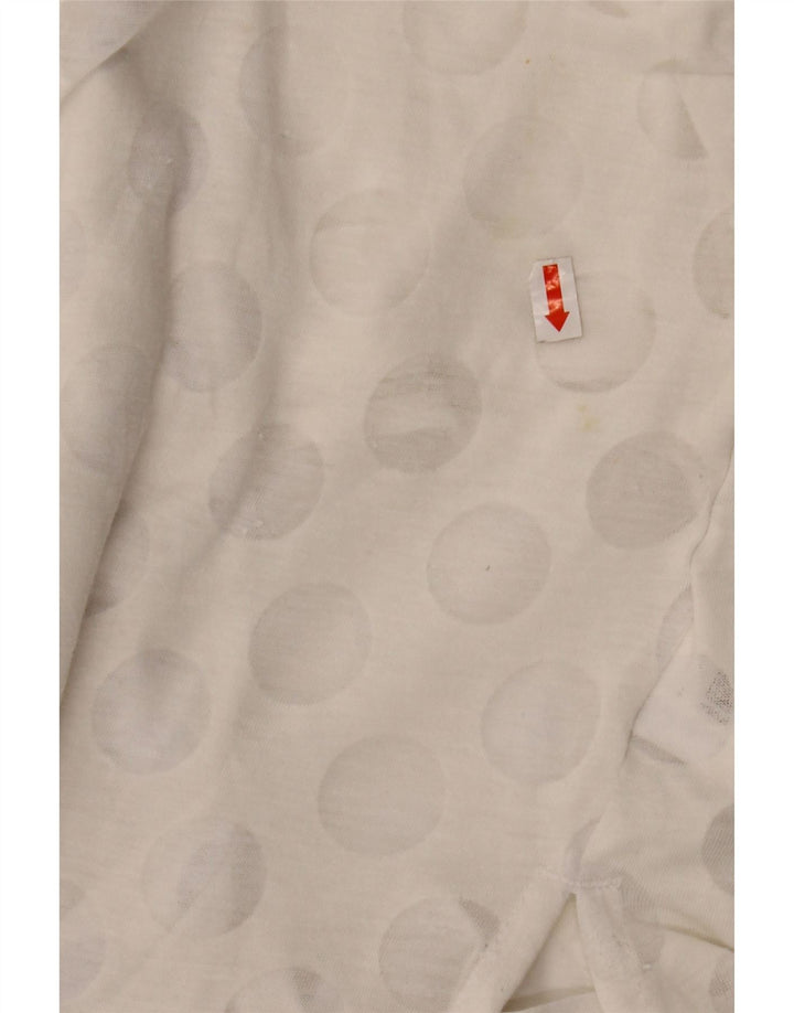 ADIDAS Damen Weste Top UK 10 Small Weiß Geometrisch Polyester