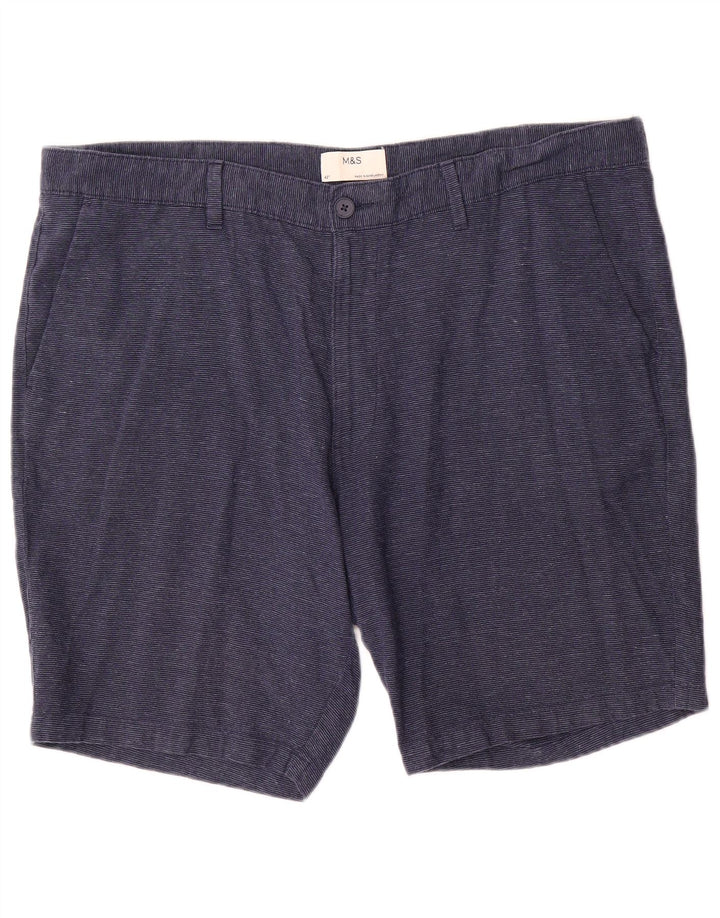 Marks & Spencer Herren Chinoshorts W42 2XL Blaues Leinen