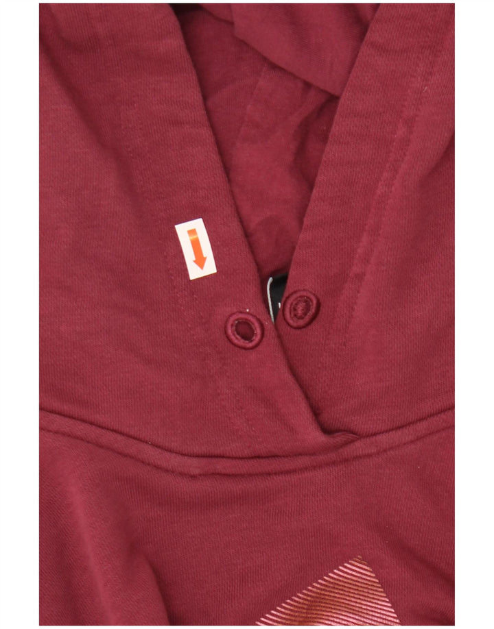 ADIDAS Damen Oversize Crop Graphic Hoodie Pullover UK 8/10 Small Burgund