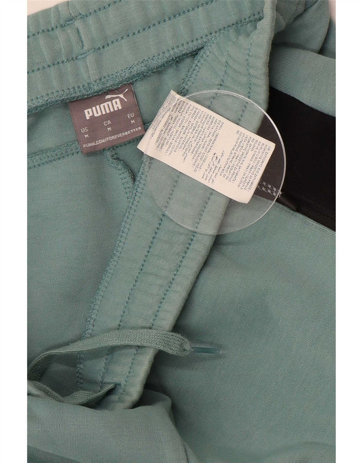 Puma Herren-Trainingshose aus mittelgrüner Colourblock-Baumwolle