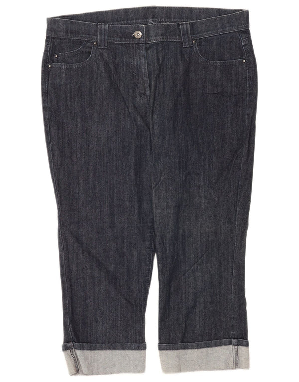Marks & Spencer Damen Capri-Jeans, UK 16, Größe L, W34, L20, Marineblau, Baumwolle