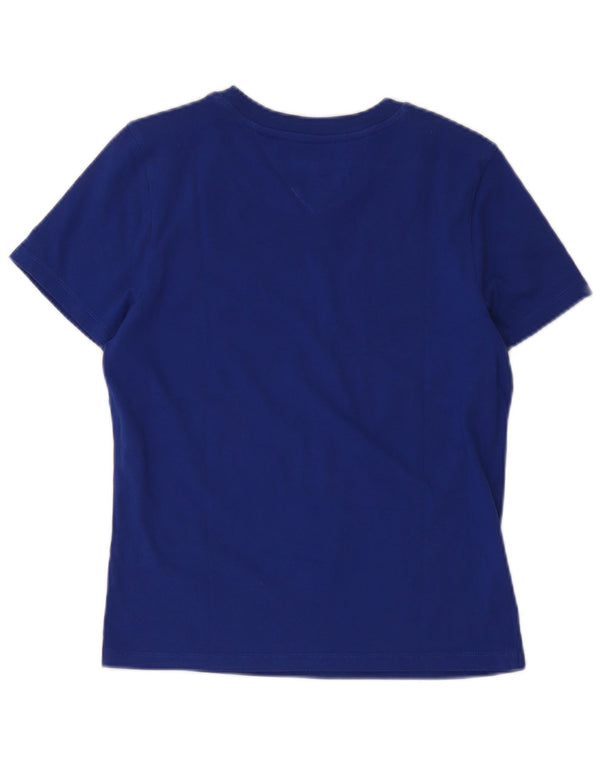 Tommy Jeans Damen-T-Shirt mit Grafik, UK 10, Größe S, Blau, Baumwolle