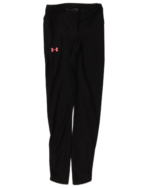 Under Armour Damen Heat Gear Graphic Leggings UK 10 Small Schwarz