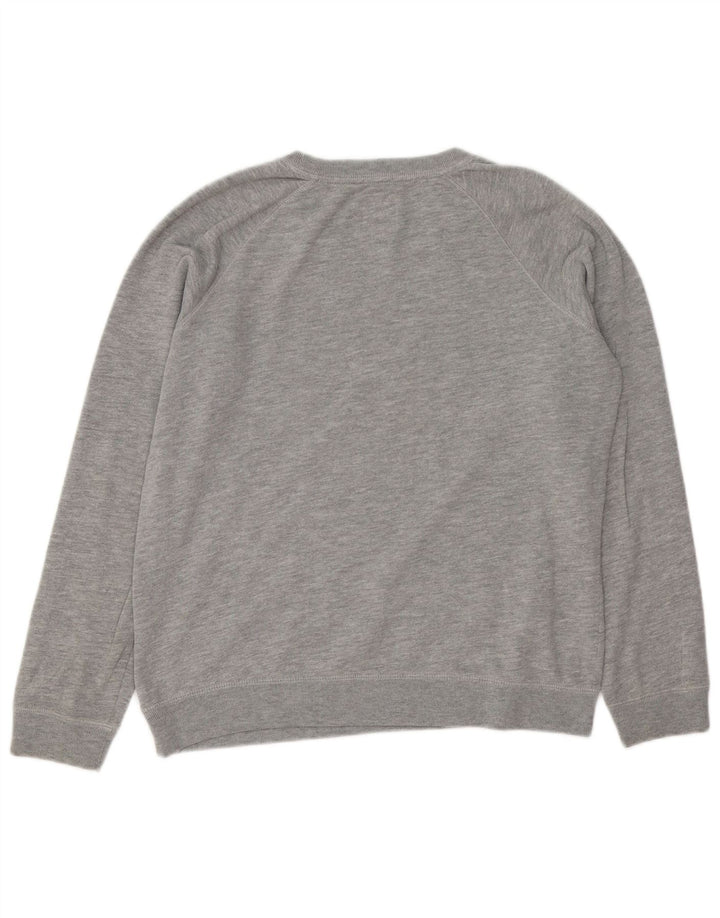 JACK WILLS Damen Grafik-Sweatshirt-Pullover UK 14 Large Grau meliert