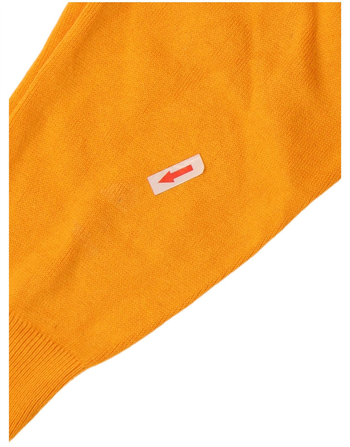 Zara Herren-Pullover mit Rundhalsausschnitt, groß, gelbe Baumwolle
