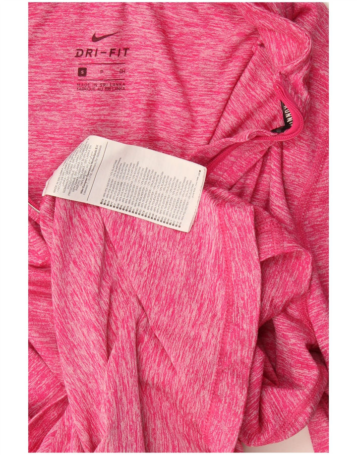 Nike Damen-Pullover-Trainingsanzugoberteil mit Reißverschluss und Halsausschnitt, UK 10, Größe S, rosa, Polyester