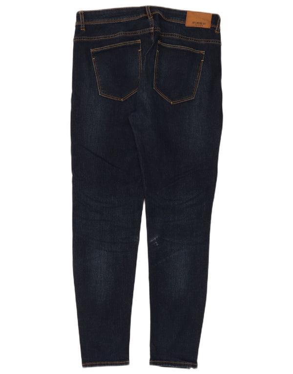 Zara Damen Z1975 Skinny Jeans EU 42 Large W32 L30 Marineblau Baumwolle