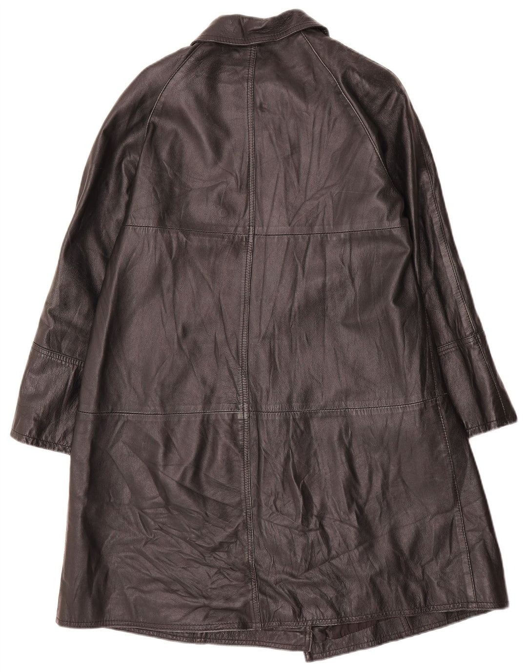 Vintage Damen Ledermantel IT 42 Medium Schwarz