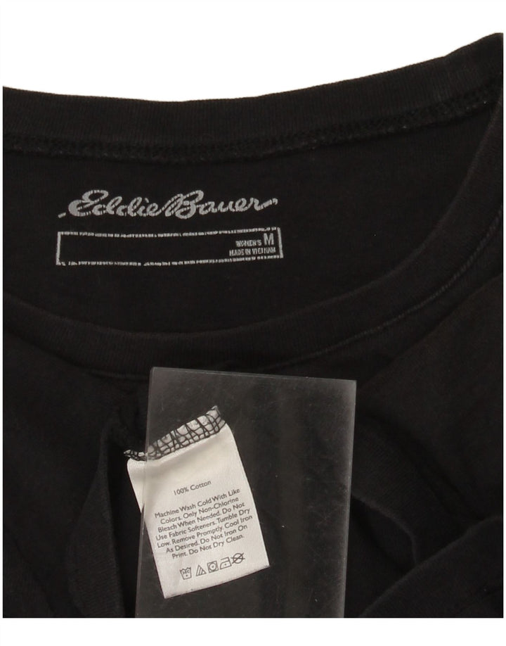 Eddie Bauer Damen T-Shirt Top UK 12 Medium Schwarz
