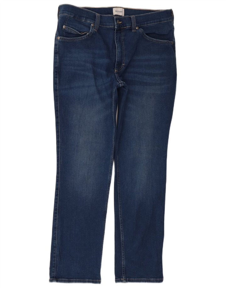 Mustang Herren Tramper Straight Jeans W36 L30 Blaue Baumwolle