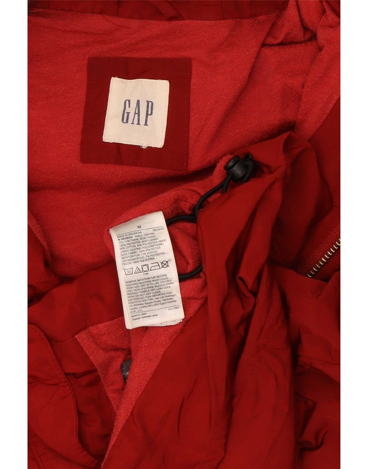 Gap Wattierte Damen-Weste mit Kapuze, UK 14, Mittelrot, Polyester