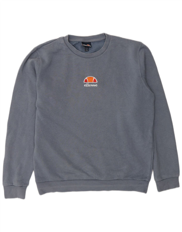 Ellesse Womens Graphic Sweatshirt Pullover UK 14 Large Blaue Baumwolle