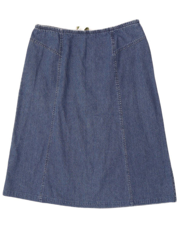 Orvis Damen Midi-Jeansrock US 14 XL W34 Blaue Baumwolle