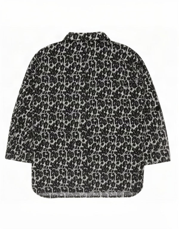 Übergroßes Hemdkleid von Zara für Damen, UK 6 XS, schwarzes Polyester mit Animal-Print
