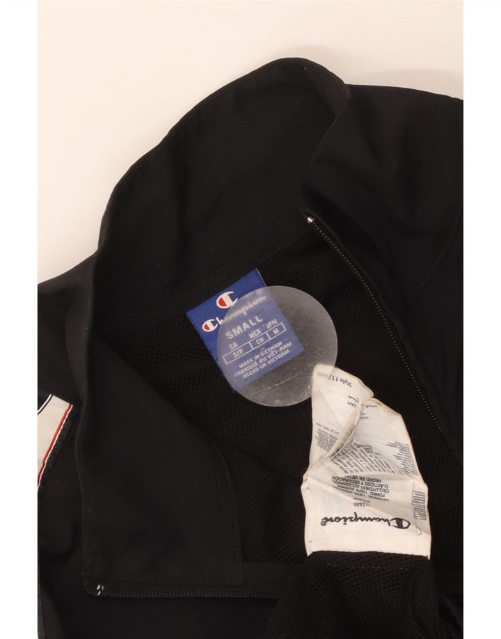 Champion Womens Crop Trainingsanzug Top Jacke UK 10 Small Black Colourblock