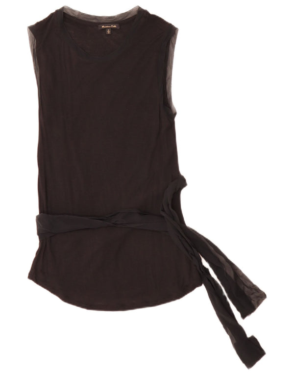 Massimo Dutti Damen ärmelloses Blusenoberteil UK 10 Small Schwarz