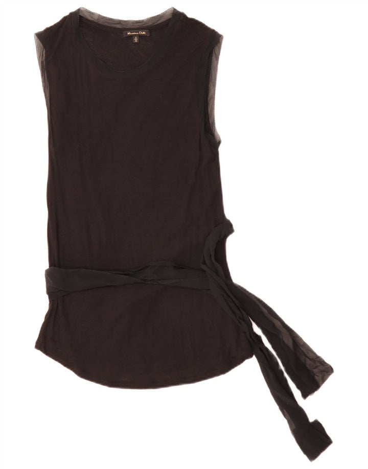 Massimo Dutti Damen ärmelloses Blusenoberteil UK 10 Small Schwarz