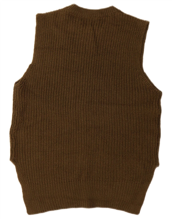Marks & Spencer Damen Weste Tank Top UK 12 Medium Khaki Acryl