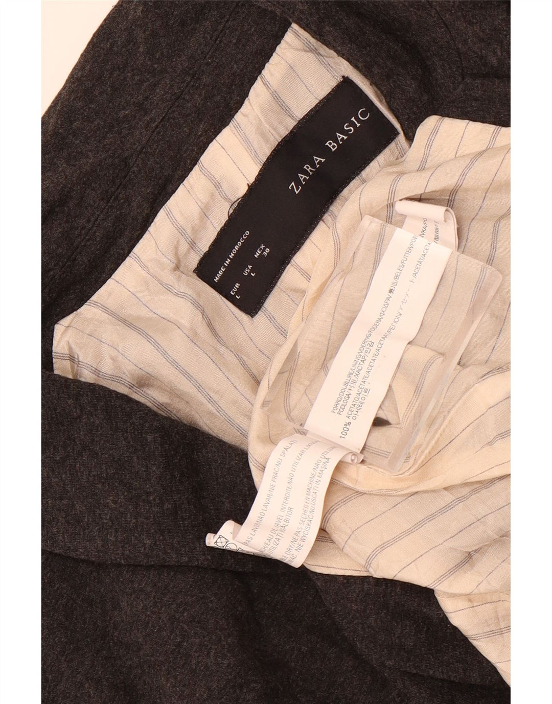 Zara Damen 1-Knopf-Blazerjacke UK 14 Large Graues Acetat