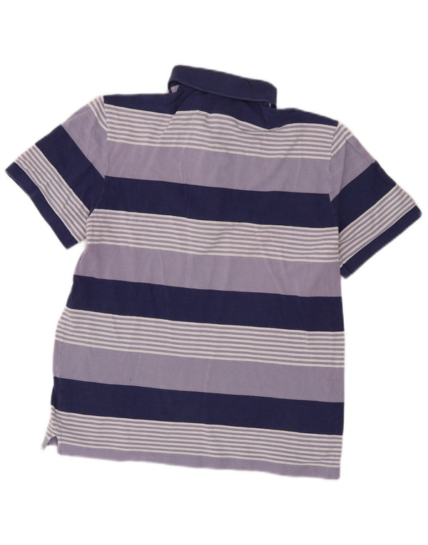 Lacoste Herren-Poloshirt, Größe 4, mittelviolett gestreift