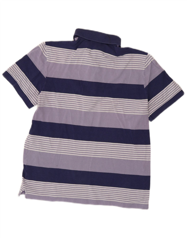 Lacoste Herren-Poloshirt, Größe 4, mittelviolett gestreift