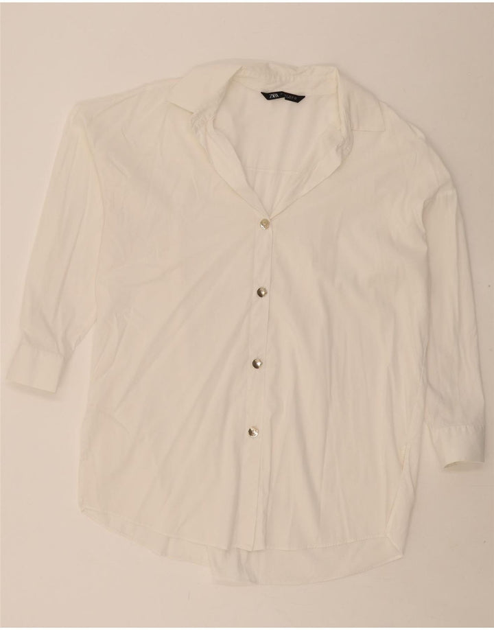 ZARA Womens Oversized Shirt Dress UK 16 Large White Vintage Zara and Second-Hand Zara from Messina Hembry 