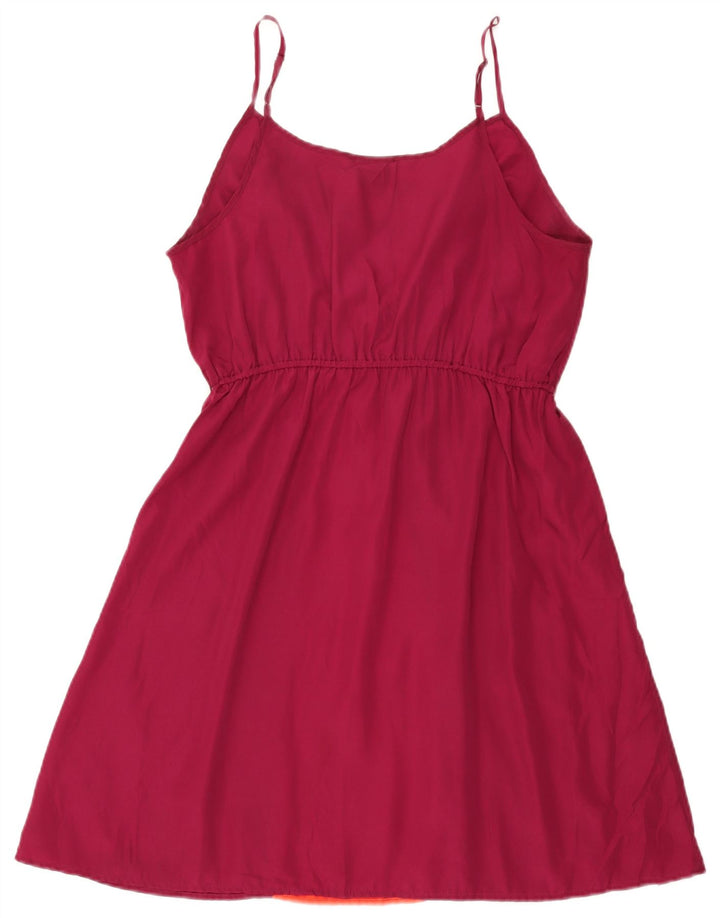 MOSSIMO Damen-Slip-Kleid, UK 14, groß, Burgunderrot, Farbblock-Polyester