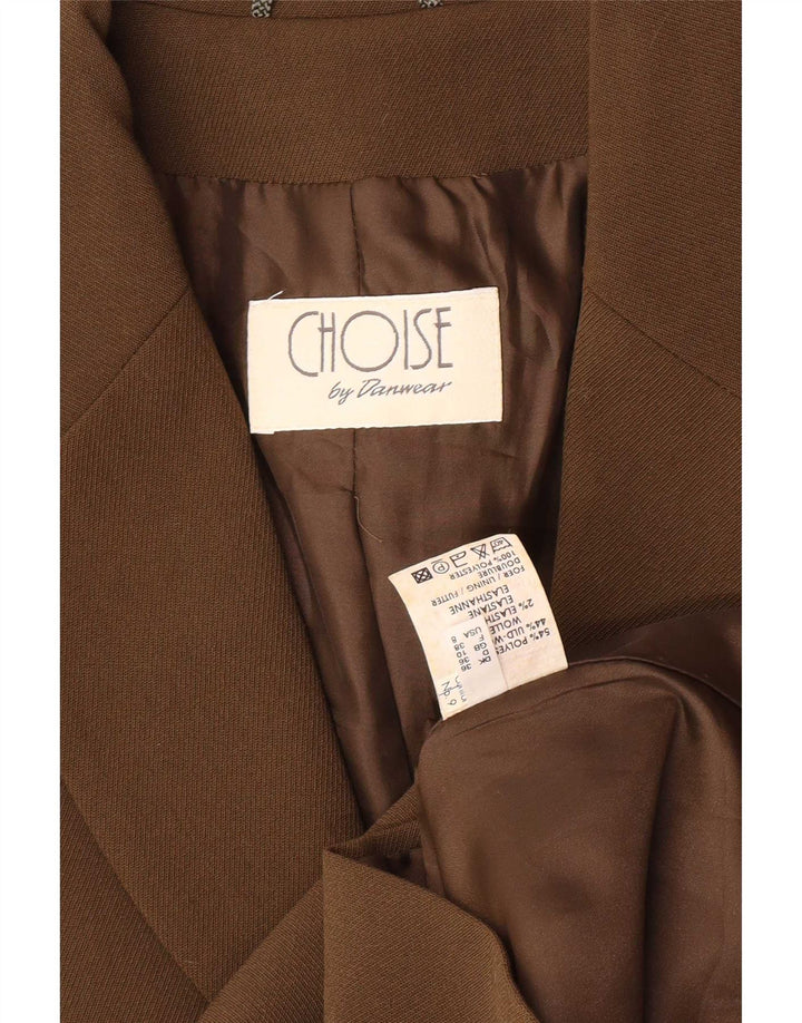 Choise by Danwear Damen-Blazerjacke mit 2 Knöpfen, Gr. 10, Größe S, Khaki, Polyester