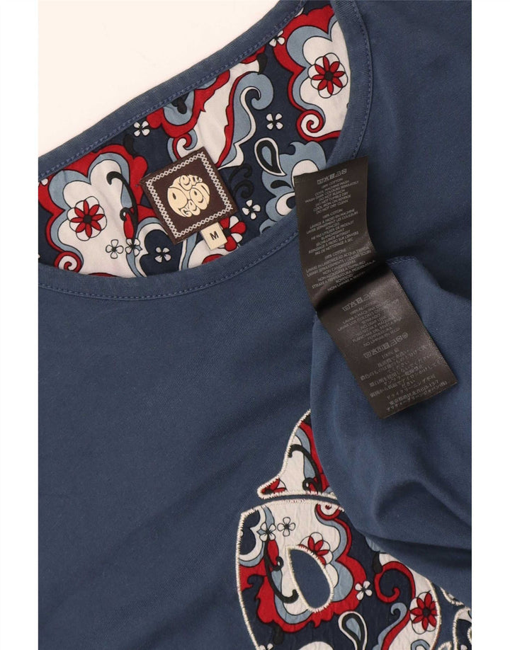 Pretty Green Grafik-T-Shirt-Oberteil für Herren aus mittelblauer Baumwolle