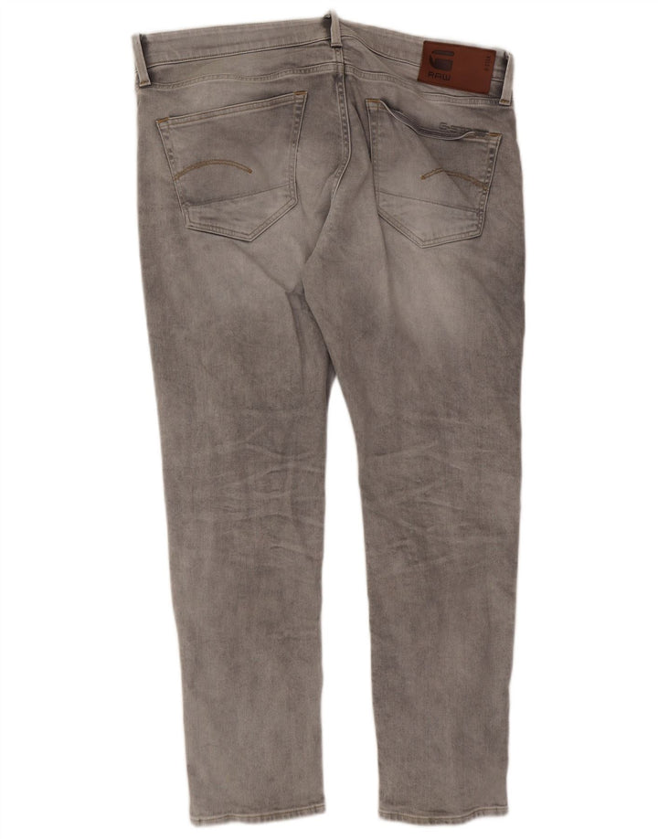 G-Star Herren 3301 Slim Jeans W36 L30 Graue Baumwolle