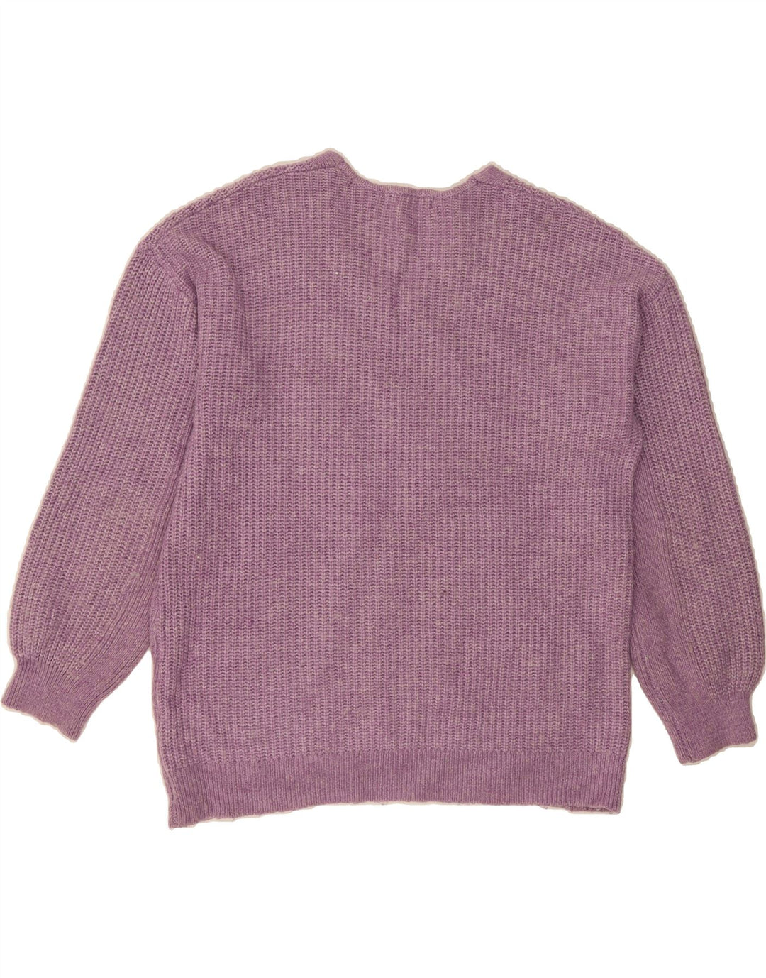 MARKS & SPENCER Womens V-Neck Jumper Sweater UK 14 Medium Purple Acrylic Vintage Marks & Spencer and Second-Hand Marks & Spencer from Messina Hembry 