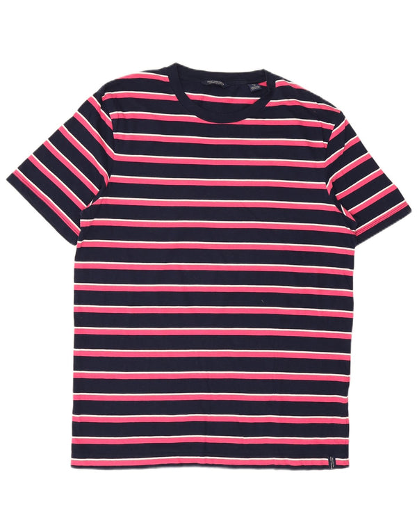 Scotch & Soda Herren T-Shirt Top Medium Marineblau gestreift