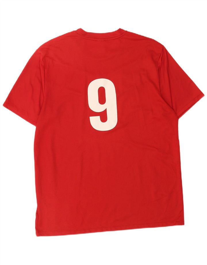 Nike Herren Dri Fit Grafik-T-Shirt-Oberteil XL, rotes Farbblock-Polyester