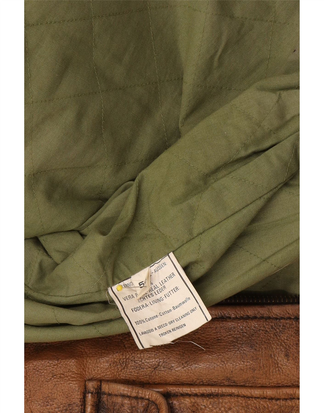 Vintage Herren Lederjacke IT 56 2XL Braun