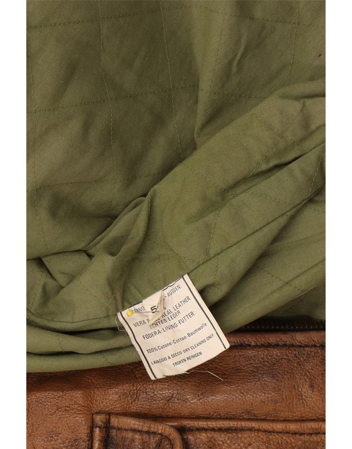 Vintage Herren Lederjacke IT 56 2XL Braun