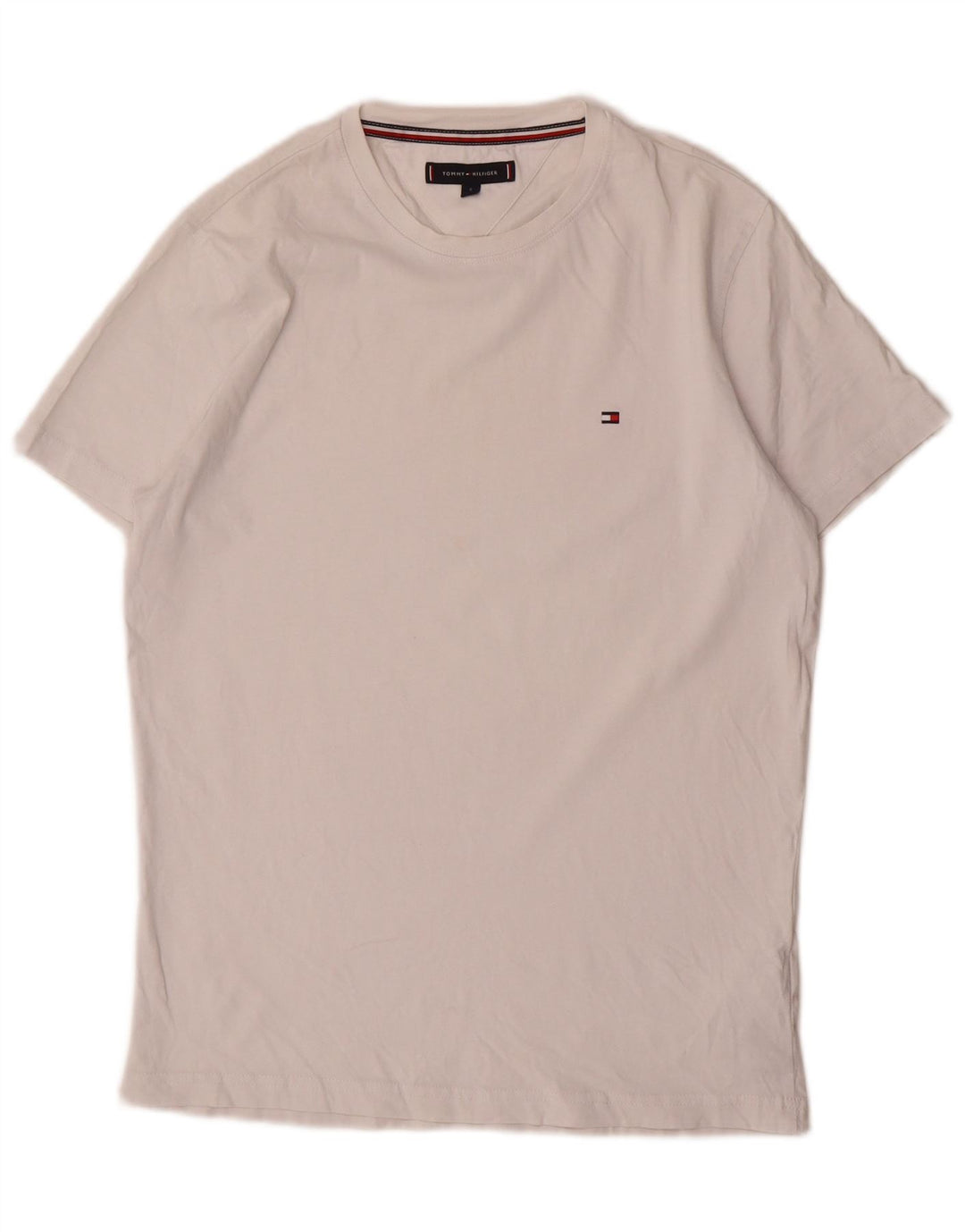 Tommy Hilfiger Herren T-Shirt Top Small Weiß Baumwolle