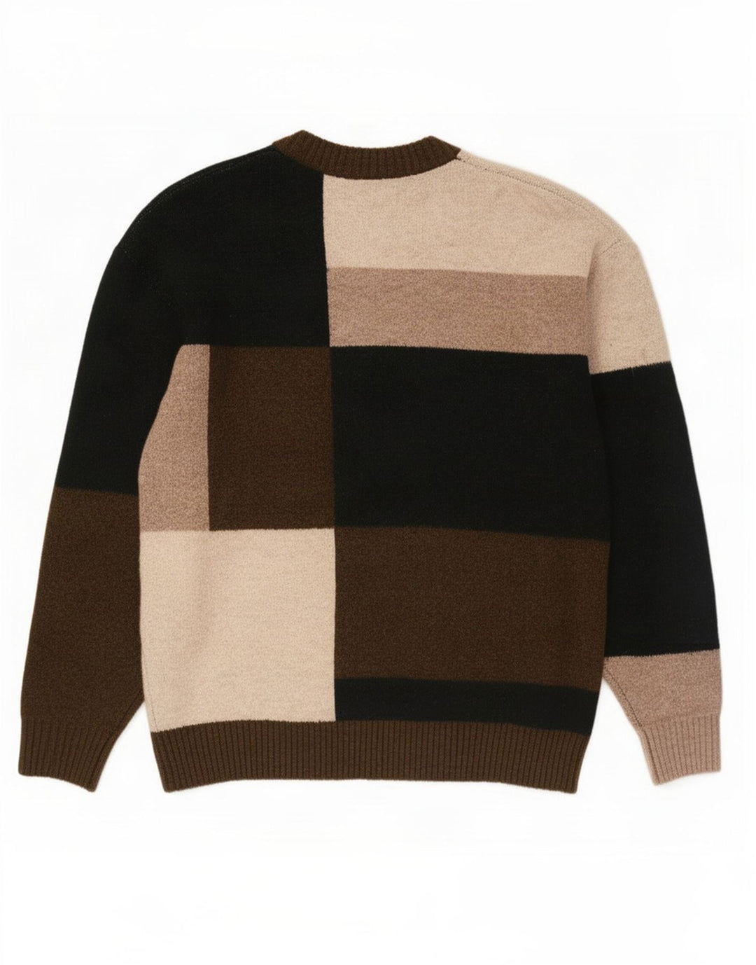 Zara Herren-Pullover mit Rundhalsausschnitt, mittelgroß, mehrfarbig, Farbblock