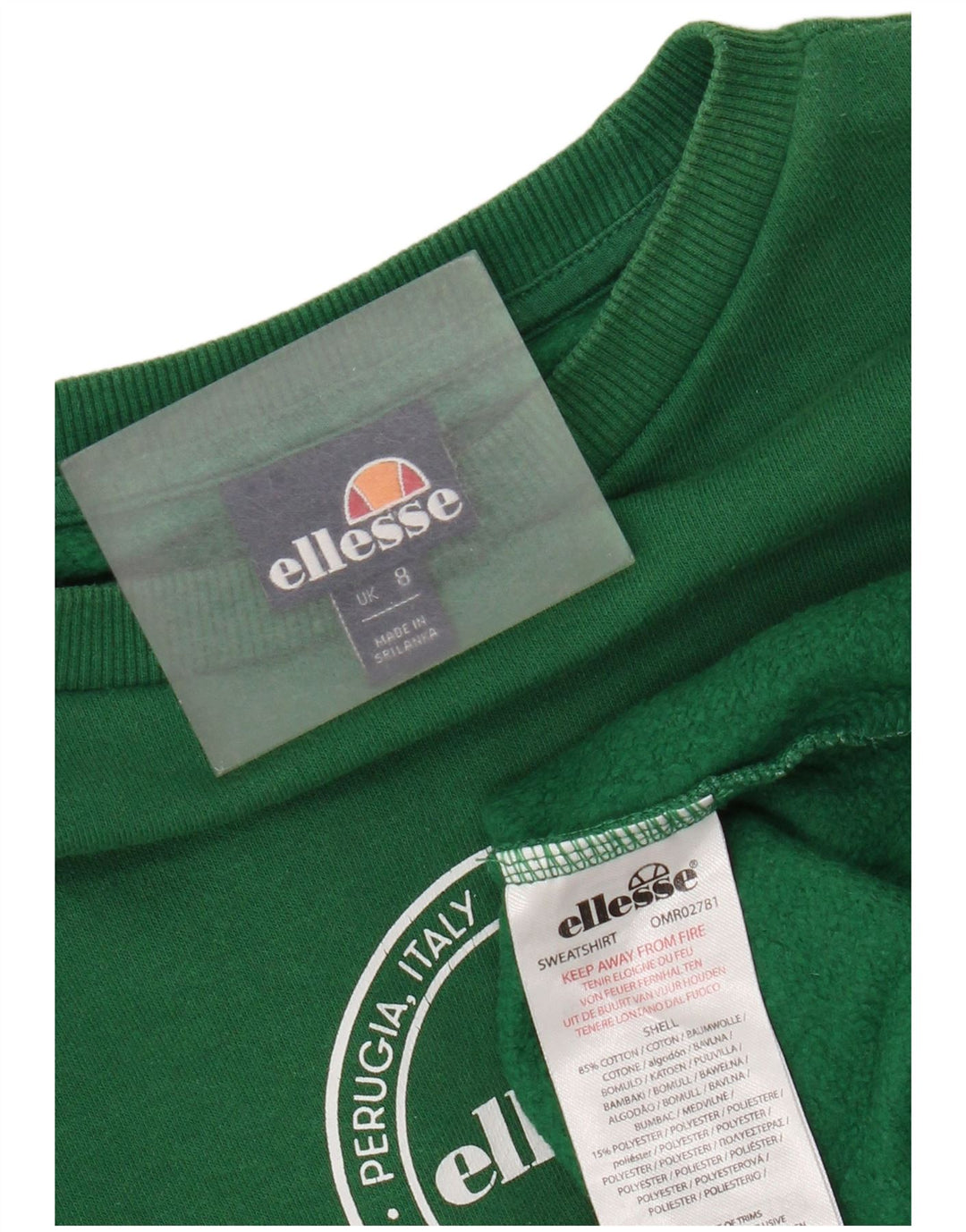 Ellesse Womens Graphic Oversized Sweatshirt Pullover UK 8 Small Grün