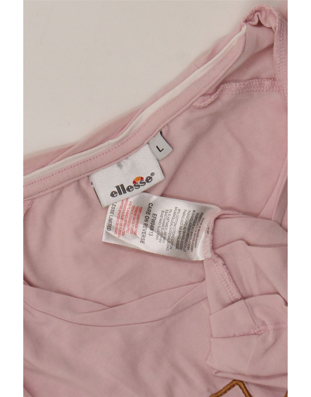 Ellesse Womens Graphic T-Shirt Top UK 14 Large Rosa Baumwolle
