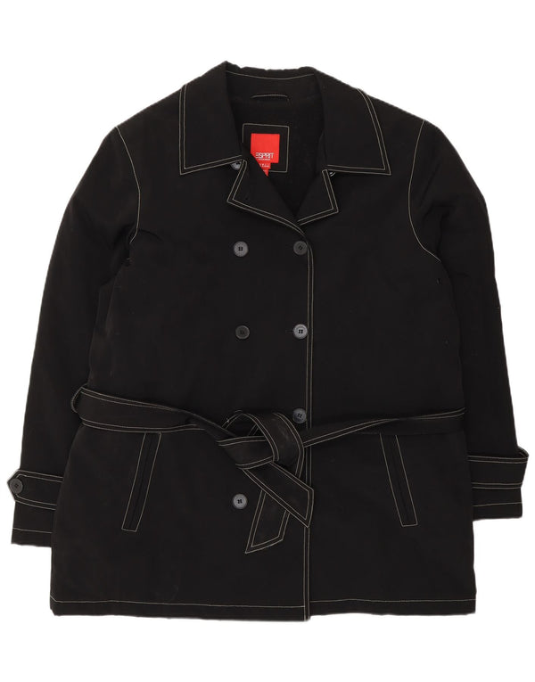 Esprit Damen Sherpa Pea Coat UK 18 XL Schwarz Polyester