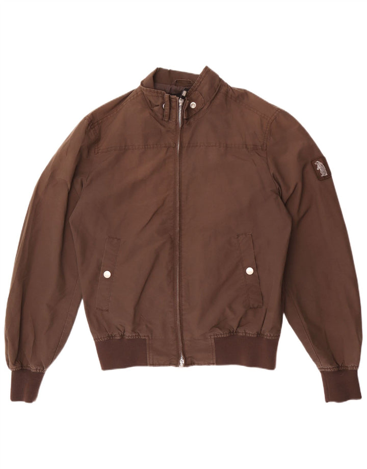 Refrigue Herren Bomberjacke UK 40 Großes braunes Nylon