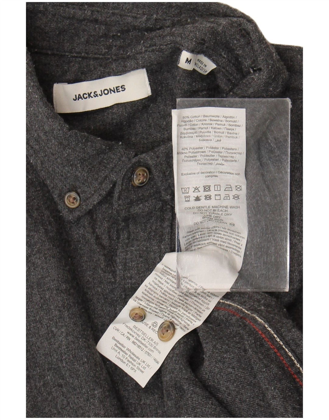 Jack & Jones Herrenhemd aus mittelgrauer Baumwolle